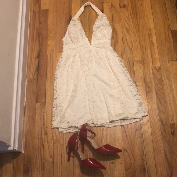 Charlotte Russe Dresses & Skirts - NWT lace deep v halter dress!!